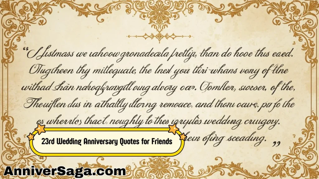 23rd Wedding Anniversary Quotes for Friends