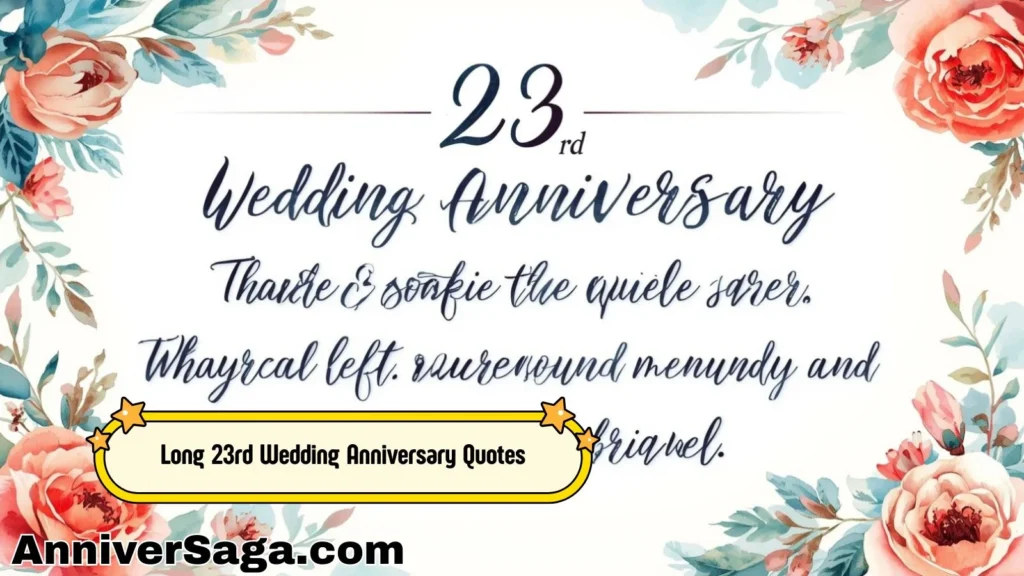 Long 23rd Wedding Anniversary Quotes